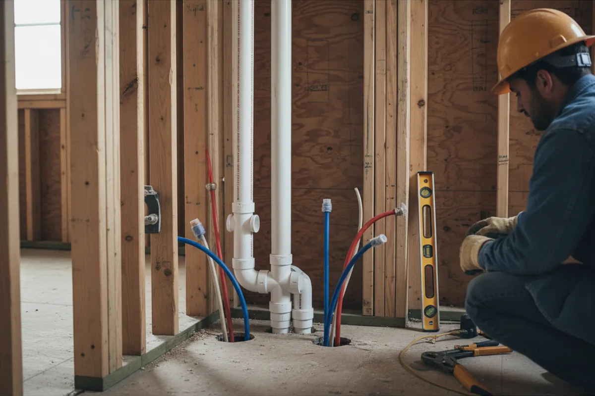 Drain and supply rough-in during Drain Cleaning in Potter Valley
